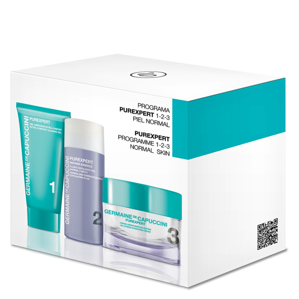 НАБОР PurExpert Крем увлажняющий No-Stress + Гель очищающий + Флюид-эксфолиант Germaine de Capuccini / 50 / 30 / 50 мл